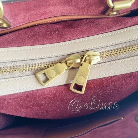 Exclusive Coach Rogue 25 Leather Top Handle Satchel Handbag in Color Taupe - Picture 12 of 16